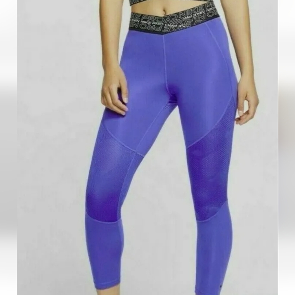 XSmall Nike Pro Crop Length Tights Women's Dri-Fit Tight Purple CJ4187-518